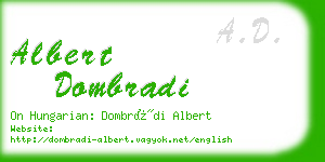 albert dombradi business card